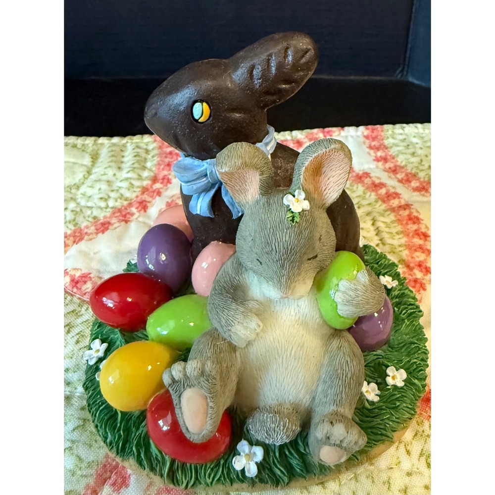 Fitz Floyd Charming Tails Sweet Dreams Easter‎ Bunny Mouse Figurine 88/104